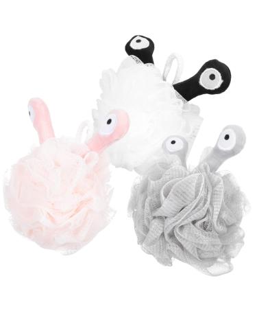 3pcs Cute Loofah Cartoon Bath Balls Bathroom Supplies Exfoliating Bath Sponge Shower Back Scrubber Exfoliating Loofah Sponge Loofah Bath Pad Pouf Bath Body Wash or Man Take a Bath