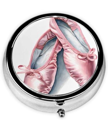 Ballet Dancer Round Pill Box | 3 Compartment Portable Travel Medicine Organizer | Mini Decorative Pocket Purse for Vitamins & Tablets - Buy Online on GoSupps.com