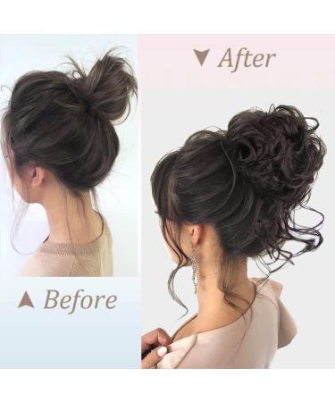 AISI Beauty Messy Bun Hair Extension Updo with Elastic Band (Black Brown) - Buy Online on GoSupps.com