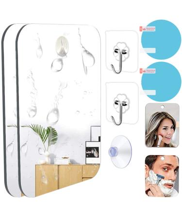 MXHOME 2PCS Shower Mirror Fogless for Shaving,Fogless Bathroom Shaving Mirror,Fog-Free Travel Mirror,Shower Makeup Shave 2size