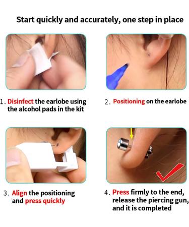 Gold CZ Diamond Ear Piercing Kit - Painless & Safe At-Home Piercing - Hypoallergenic Earrings Included - Buy Online on GoSupps.com