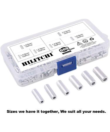 Hilitchi 600 Pcs 6 Sizes Single Barrel Crimp Sleeves Aluminum Connector Kit for Fishing Line - 1.0, 1.2, 1.4, 1.6, 1.8 & 2mm Dia - Buy Online on GoSupps.com