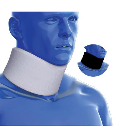 Kedley Foam Neck Collar Medical Grade Adjustable Neck Brace Support | Soft and Comfortable Cervical Collar Treating Neck and Spin Injuries. (S/M (Junior)) S/M (Pack of 1) White