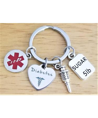 Diabetes Keychain - Type 1 & Type 2 Awareness Gift for Patients - Medical Alert Syringe Charm - Ideal for Diabetes Doctor or Endocrinology Specialist - Buy Online on GoSupps.com