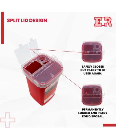 1 Quart Sharps Container with Split Lid and Locking Mechanism - Ever Ready First Aid - Buy Online on GoSupps.com