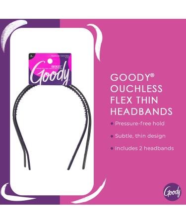Goody Ouchless Flex Thin Pressure-Free Headband 2 Count - Black/Brown - Pain-Free Hair Accessories for Women and Girls - Buy Online on GoSupps.com