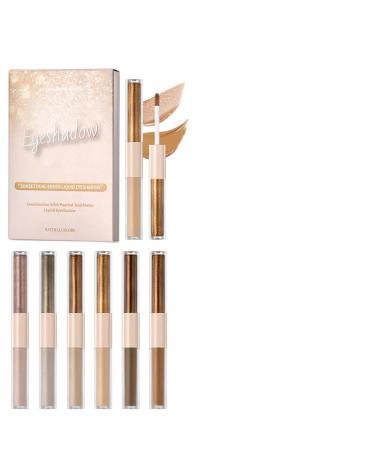 G n rique Liquid Eyeshadow - 6 Pcs Pearlescent Matte Double Ended Natural Lightening Fine Shimmer Glitter | Long Lasting Waterproof Eye Beauty Cosmetics for Women Ladies