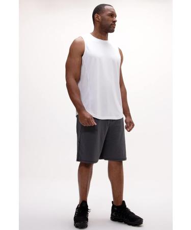 DEVOPS Men's Relaxed-Fit Workout Gym Tank Top - X-Large, White - Sleeveless Design - Buy Online on GoSupps.com