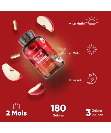 Apple Cider Vinegar 1860mg With Mother - 180 Vegan Capsules - Diet Complex Enriched with Probiotic Intestinal Flora Ginger Cayenne Pepper Turmeric - Apple Cider Vinegar Alternative to Morosil - Buy Online on GoSupps.com