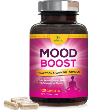 Calm Support Supplement - 1000mg Herbal Formula with 28 Powerful Ingredients Including Ashwagandha, L-Theanine, & GABA - for Natural Calm, Mood Support, Stress Support, & Relaxation - 120 Capsules 120 Count (Pack of 1)