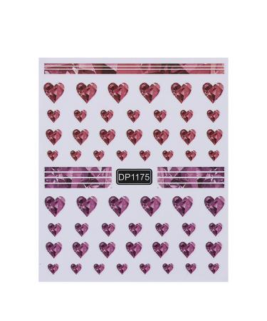 Hot Nail Art Decorations DIY Manicure Nail Stickers Self Adhesive Decals 3D Colorful Heart Love(DP1175)