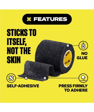 SPORTTAPE Self-Adhesive Football Sock Tape | 5cm x 4.5m - White | Cohesive Bandage Sock Wrap Shin Pad Tape | Goalkeeper Wrist Tape & Football Ankle Tape | Pet & Vet Wrap for Dogs Horse - Single Roll White 5x450 cm (Pack of 1) - Buy Online on GoSupps.com