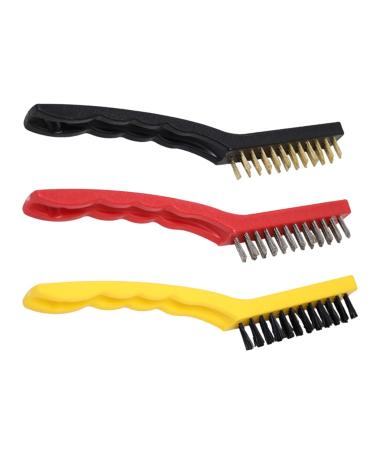 Shakven Steel Wire Brush Grease Cleaner Brush - Deep Cleaning Wire Brush Set Nylon Brush Hard Bristles Brush Scrubber with Ergonomic Handle Grip for Rust Dirt Paint - Buy Online on GoSupps.com