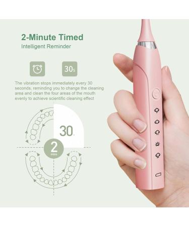 Electric Toothbrush for Adults - 5 Modes Soft Bristles 5 Brush Heads Waterproof USB Charging - Pink Dental Care - Buy Online on GoSupps.com