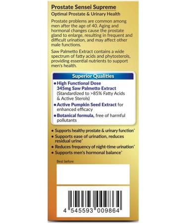 AFC Japan Prostate Sensei Supreme | Clinical Strength Saw Palmetto for Prostate Health | Reduce Frequent Urination | Better Bladder Emptying | 60-Day Supply - Buy Online on GoSupps.com