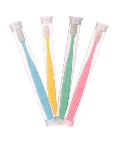 Lalafina 4 pieces wangan hair toothbrush - friendly toothbrush hairy toothbrush soft brush for the teeth toothbrush for cleaning of toothbrush pp child tool bamboo coal 1 piece (1 -pack) sorted color