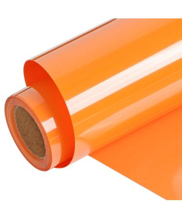 FUNKAKA HTV Vinyl Rolls Orange Iron on Vinyl PVC Adhesive HTV 12 Inch X 9 Feet Heat Transfer Vinyl Easy to Cut & Weed DIY Design for T-Shirt(Orange)