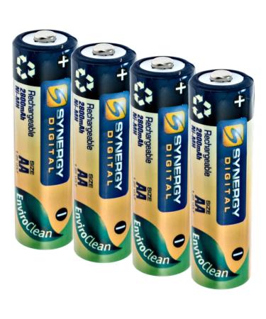 Synergy Digital AA Batteries 4-Pack Ultra High Capacity Double A Rechargeable Batteries (Ni-MH 1.25V 2800 mAh)