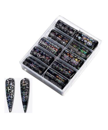 10roll/set Holographic Nail Art Xmas Tree Snowmen Christmas Nail Decals Nail Stickers Snowflake