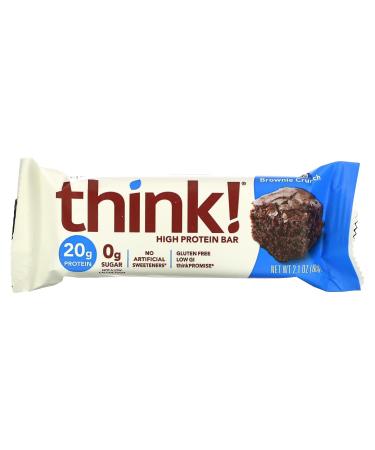 ThinkThin Protein Bars Brownie Crunch - 10 Pack 2.1 oz | Low Sugar High Protein Gluten-Free Snack - Buy Online for International Shipping - Buy Online on GoSupps.com