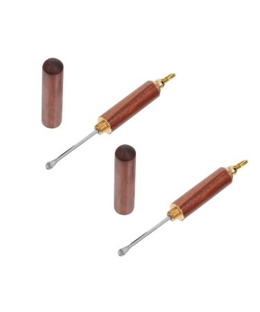 Beaupretty 2pcs Wooden Ear Spoon Sandalwood Ear Wooden Keychain Durable Ear Picks Ear Scooper Scent Booster Laundry Ear Cleaner Chinese Spoons Practical Ear Picks Travel Tool Brass Portable