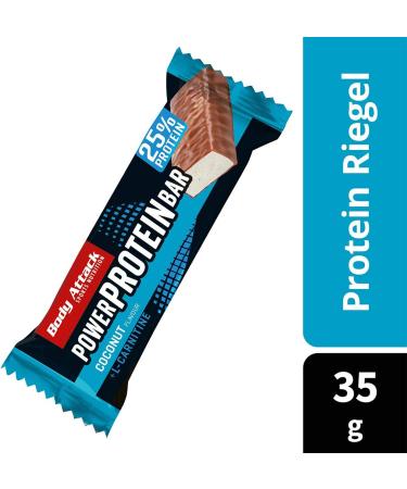 Body Attack Power Protein Bar Coconut - 24 x 35g | High Protein Snack | Made in Germany | Nutritional Energy Boost - Buy Online on GoSupps.com