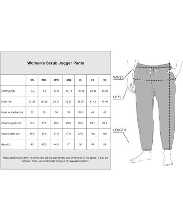 Olivia Rae Women's Elastic Waistband Stretch Scrub Jogger Pant - Medium Petite, Jet Black - Buy Online on GoSupps.com