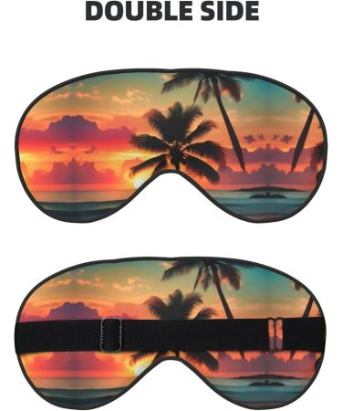 Tropical Beach Palm Tree Print Eye Mask - Soft Sleep Mask for Travel & Naps - Unisex Sleep Eyeshade - Buy Online on GoSupps.com