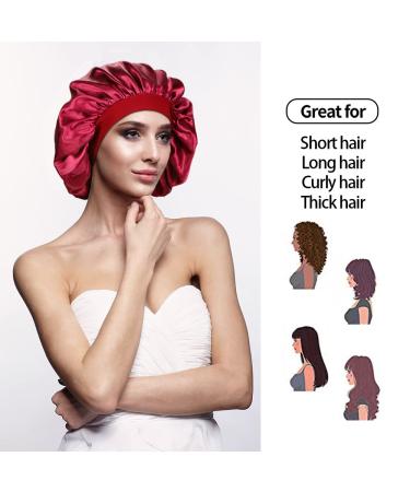 XDRISONY Large Satin Sleep Bonnet Set for Curly Hair | 3-Piece Women's Hair Bonnets for Medium Length - Ideal for Sleeping - Buy Online on GoSupps.com