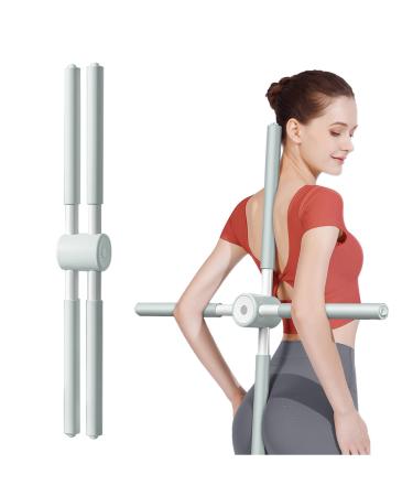 MOINKLYM Posture Corrector for Adult and Kids  Yoga Sticks For Posture  Upper Back Posture Brace  back brace for posture Stretching Sticks  Improves Slouch  Prevent Humpback  Relieve Back Pain (Grey)