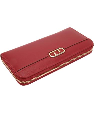 Stylish Women's Money Exchange Wallet - Large Capacity Zipper Coin Compartment Perfect for Travel & Parties (Red) - Buy Online on GoSupps.com