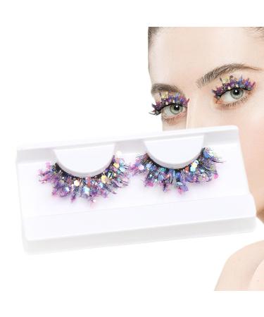 Girls Glitter Lashes - Sparkly 3d Colored Lashes | Wispy Eyelashes | Christmas Lashes | Shiny Dramatic Decorative Eye Strip Lashes For Holiday Eye Makeup Cosplay Props Prom Stage
