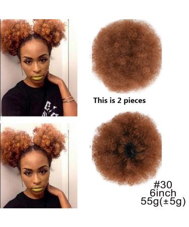 10 Inch High Puff Afro Curly Wig Ponytail - Drawstring Synthetic Kinky Curly Hair Bun | Clip-In Short Afro Kinky Ponytail (Color 30) - Buy Online on GoSupps.com