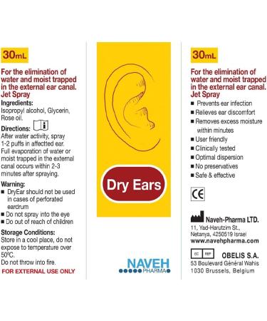 Naveh Pharma Earwax Removal & Dry Ears Spray Bundle - 0.5 Fl Oz & 1 Fl Oz - Buy Online on GoSupps.com