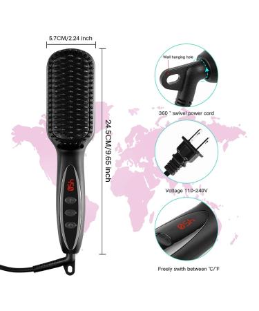 JUMPHIGH Ionic Hair Straightening Brush - Fast MCH Ceramic Heating - Anti-Scald - Auto Temperature Lock - Portable Straightening Comb for Home and Travel Black - Buy Online on GoSupps.com