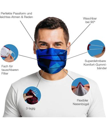 Buy P.A.C. Premium Community Mask - Washable Reusable Oral & Nose Mask with Nose Bracket & Filter Bag - Oeko-Tex 100 Certified for Everyday Use - Buy Online on GoSupps.com