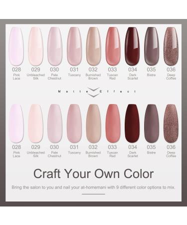 Lavender Violets 13 Pcs Gel Nail Polishes Set 9+3 Nude Colours Nail Art Design UV LED Soak Off With Base Coat Matte n No Wipe Top Coat Nail File Starter Manicure Kit C962B Nude Colours-962B - Buy Online on GoSupps.com