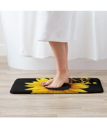 Vanani Sunflower Floral Butterflies Art Flannel Non-Slip Carpet Easy To Take Care Of Moderate Thickness Suitable For Front Door Garage Door Back Door Bedroom And Kitchen. White One Size - Buy Online on GoSupps.com