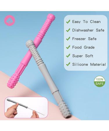Soothing Silicone Baby Teething Tubes for Babies 0-12 Months - Safe, Non-Toxic and BPA-Free Teething Toys for Girls - Dishwasher Safe - Buy Online on GoSupps.com
