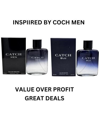Catch Men and Catch Blu Cologne Combo Set Eau De Toilette Natural Spray Fragrance for Men Wonderful Gift Masculine Scent for All Skin Types 3.4 Fl Oz Each (Pack of 2) - Buy Online on GoSupps.com