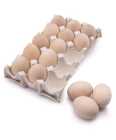 15Pcs Unpainted Wooden Fake Easter Eggs for Children DIY Game Kitchen Craft Adornment Wood Eggs for Encouraging Hens to Lay Eggs 15 Wood - Buy Online on GoSupps.com