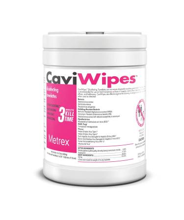 Metrex CaviWipes Disinfecting Towelettes Canister Wipes 160 Count White