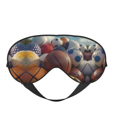 Sports Ball Print Double-Sided Eye Mask Soft and Light Blocking for Enhancing Sleep Quality