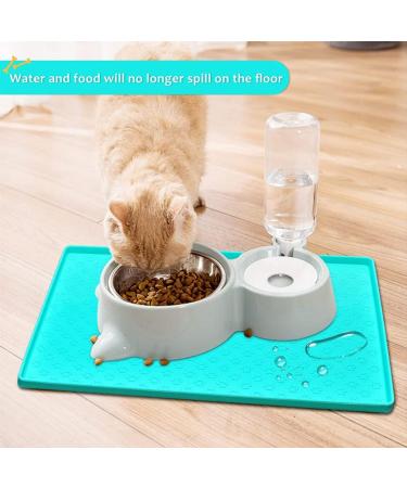 Umtiti Waterproof Slipproof Dog Bowl Pad - 60x40cm Green Silicone Mat for Cats & Dogs | Dishwasher Safe & Durable - Buy Online on GoSupps.com