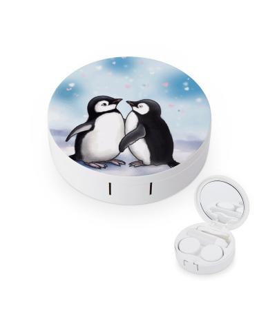 Contact Lens Case I Love Penguins Print Plastic Contact Lens Case contact Lens Care Box ontact Lens Travel Box
