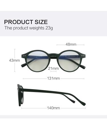 ZENOTTIC Blue Light Blocking Reading Glasses | Round Men Women | Magnification 0.0-3.5 | Green 0.0x - Buy Online on GoSupps.com