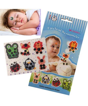 Tianbi 6 pieces of forehead head strips baby head thermometers cartoon over-thermometers stickers fever thermometers for infants body temperature test - Buy Online on GoSupps.com