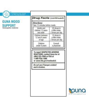 GUNA Mood Support - Natural Homeopathic Remedy for Stress Relief & Relaxation | 1 Ounce - International Shipping Available - Buy Online on GoSupps.com