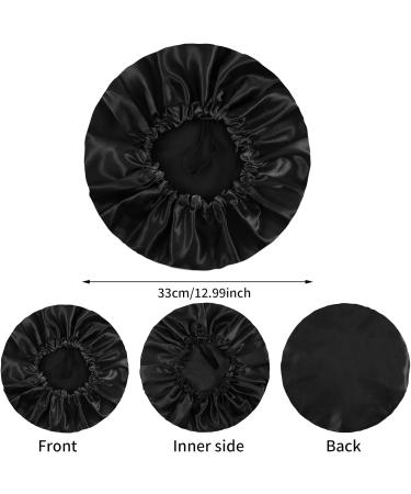 Fuyamp 2 Packs Satin Sleep Cap Adjustable Silky Sleep Bonnet for Women Long Curly Hair Double-Sided Waterproof Satin Hair Cap Extra Large Sleep Satin Bonnet for Women Girls Sleeping Black+White - Buy Online on GoSupps.com