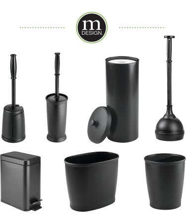 mDesign Plastic Floor Stand Toilet Paper Organizer with Cover - Hyde Collection Black - Buy Online on GoSupps.com